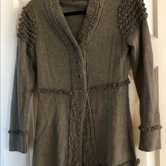 Dark Heather Gray Button-Up Sweater - Picture 2 of 4